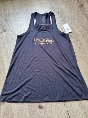 Club Pilates Racerback Tank Midnight Blue XS NWT Workout Graphic Yoga Fitness